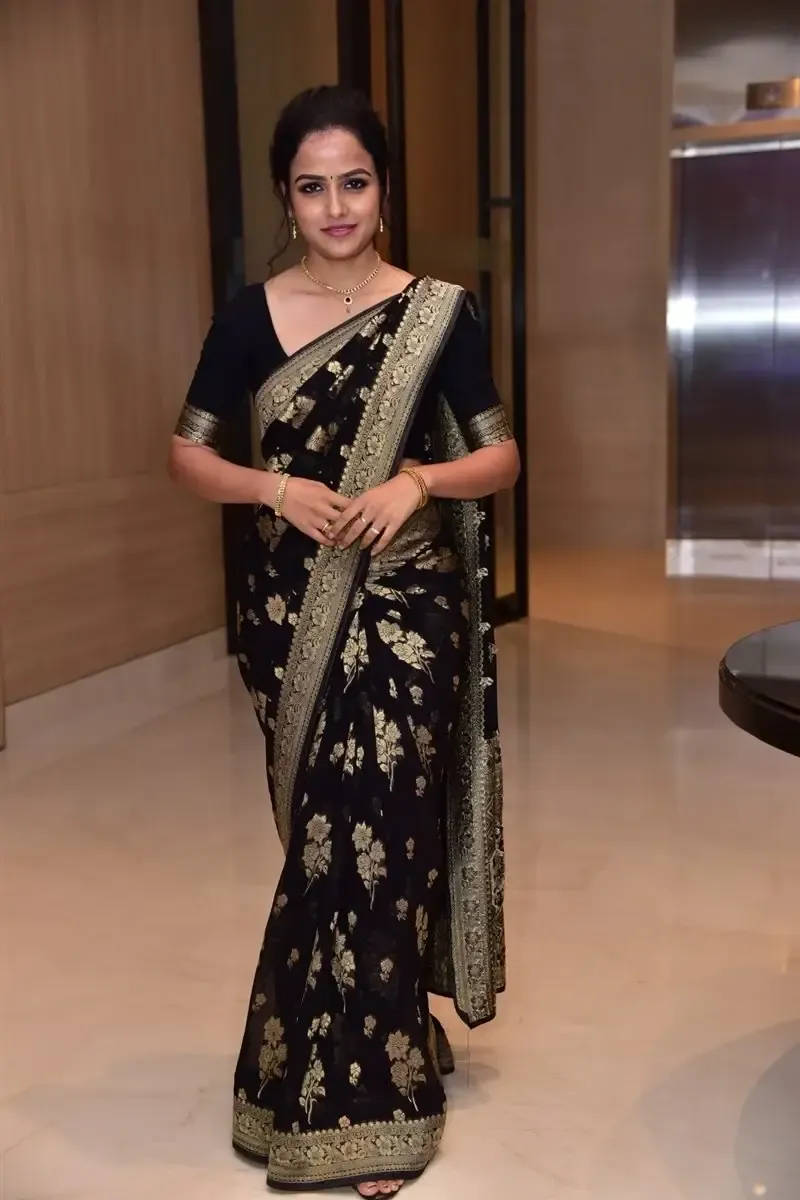 Actress Vaishnavi Chaitanya in Black Saree at Baby Movie Celebrations